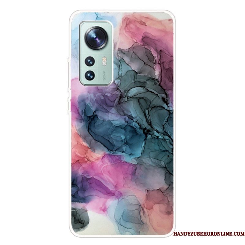 Hoesje voor Xiaomi 12 Pro Siliconen Marmer Aquarel