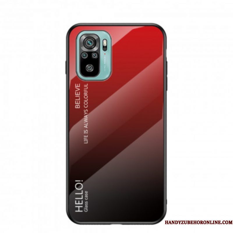 Hoesje voor Xiaomi Redmi Note 10 / 10S Gehard Glas Hallo