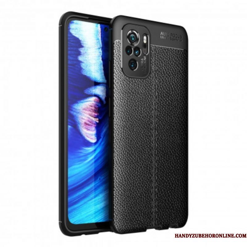 Hoesje voor Xiaomi Redmi Note 10 / 10S Ledereffect Litchi Dubbele Lijn