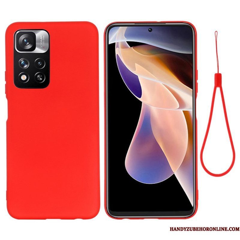 Hoesje voor Xiaomi Redmi Note 11 Pro Plus 5G Vloeibare Siliconen Met Lanyard