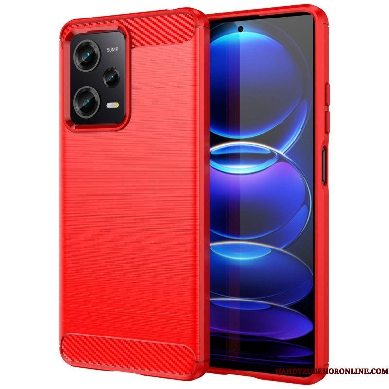 Hoesje voor Xiaomi Redmi Note 12 Pro Geborstelde Koolstofvezel