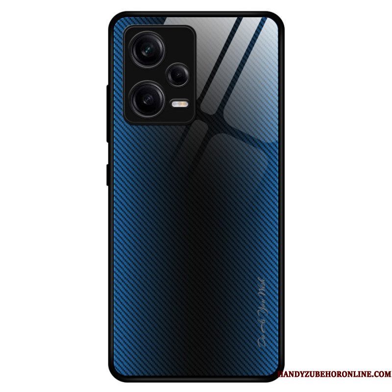 Hoesje voor Xiaomi Redmi Note 12 Pro Koolstofvezel Gehard Glas