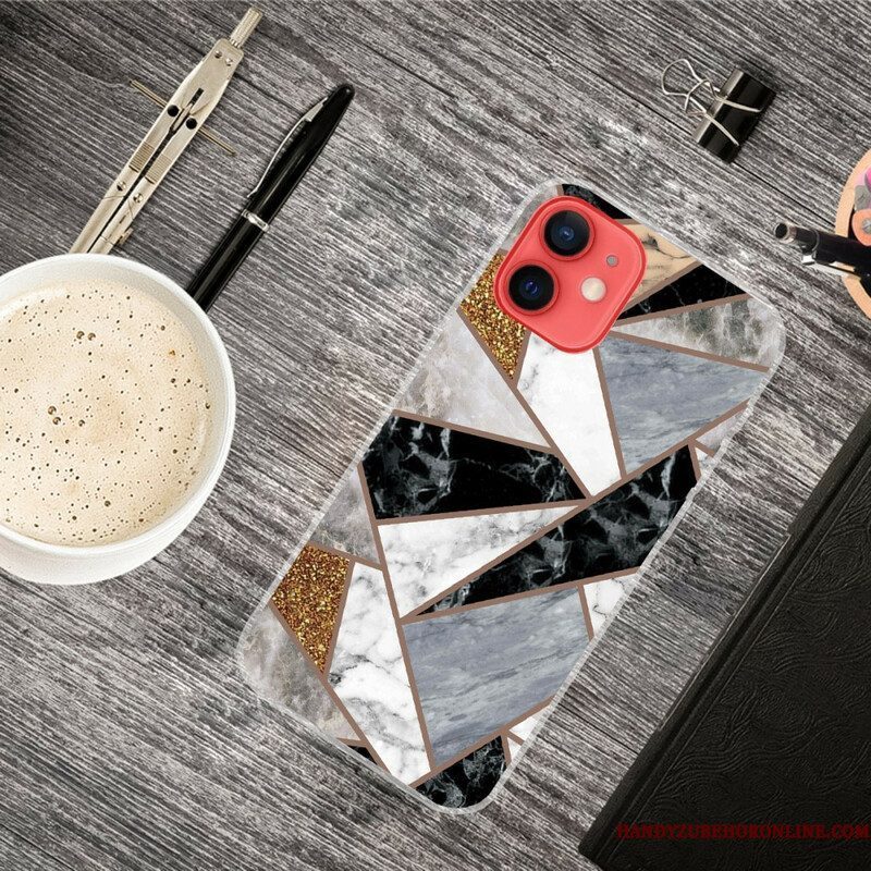 Hoesje voor iPhone 13 Mini Variabel Geometrisch Marmer