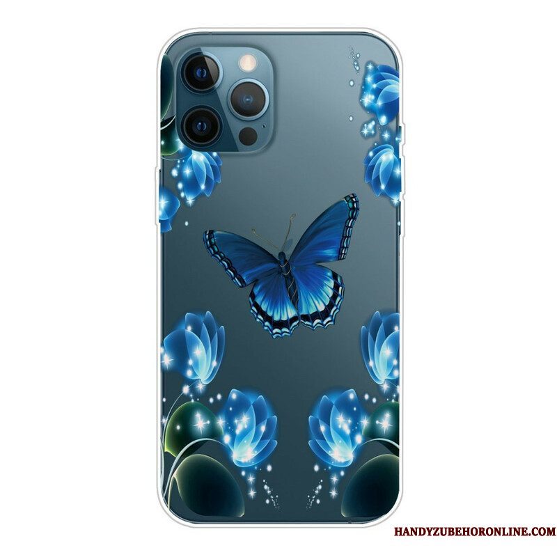 Hoesje voor iPhone 13 Pro Max Blauwe Vlinders