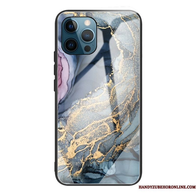 Hoesje voor iPhone 13 Pro Max Marmer Gehard Glas