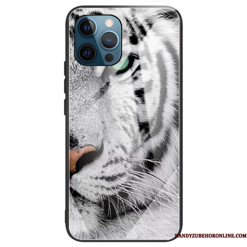 Hoesje voor iPhone 14 Pro Max Tijger Gehard Glas