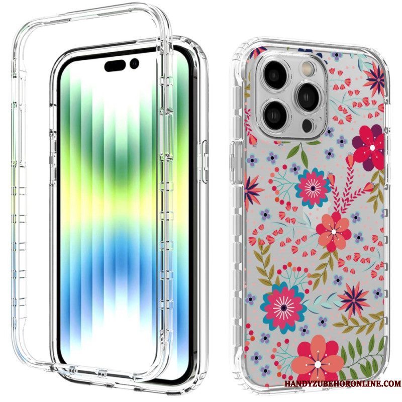 Hoesje voor iPhone 14 Pro Max Verbeterde Bloemen