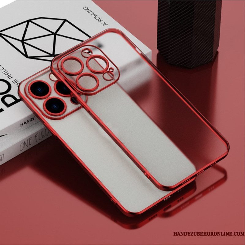 Hoesje voor iPhone 14 Transparante Metalen Stijl