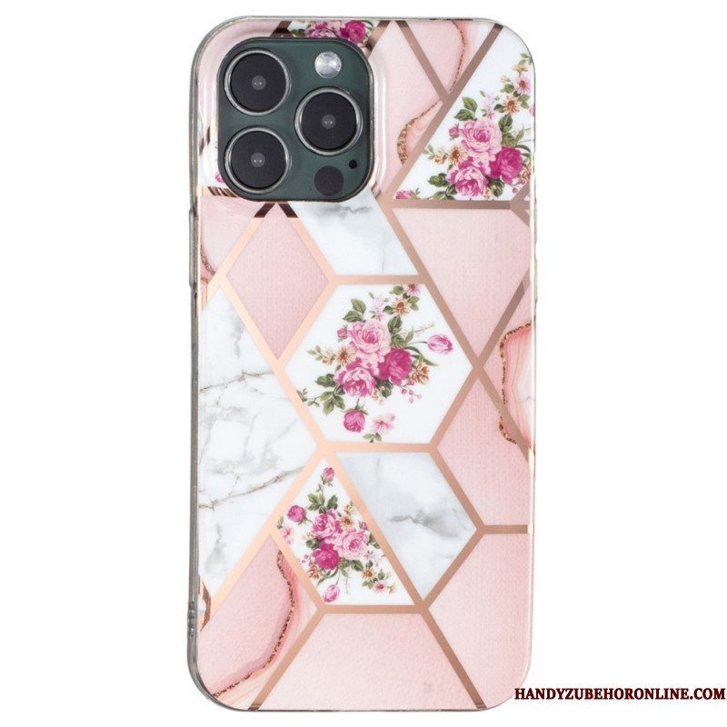 Hoesje voor iPhone 15 Pro Max Bloemenmarmer