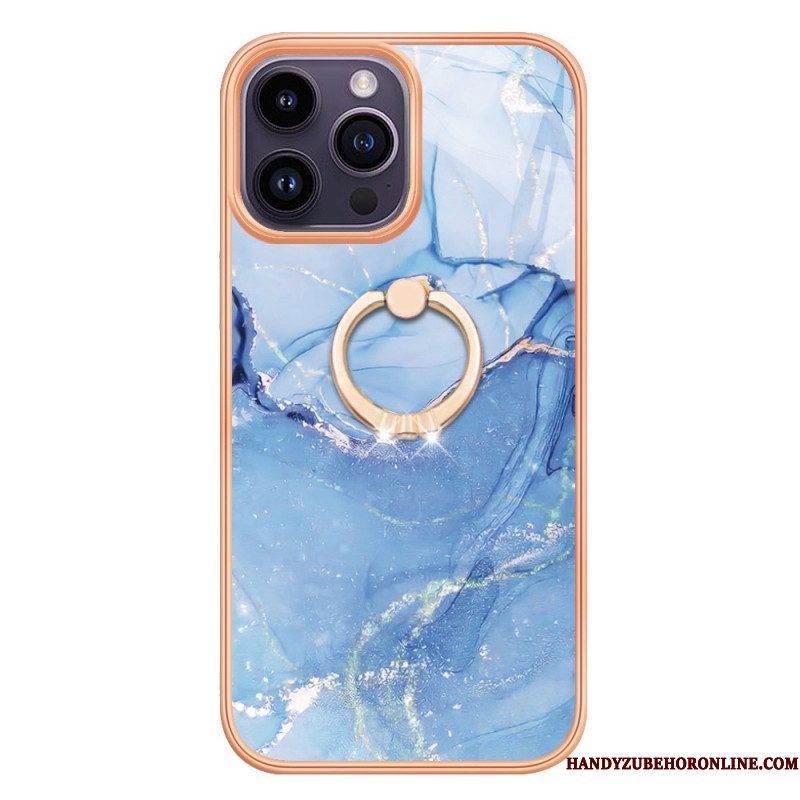 Hoesje voor iPhone 15 Pro Max Marmer Met Steunring