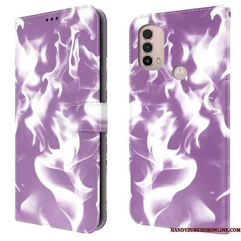 Leren Hoesje voor Moto E40 / E30 / E20 Abstract Patroon