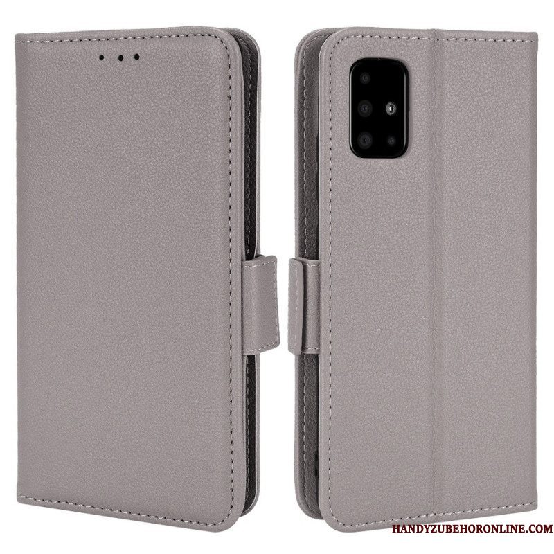 Leren Hoesje voor Samsung Galaxy A51 5G Folio-hoesje Flap Dubbele Nieuwe Kleuren