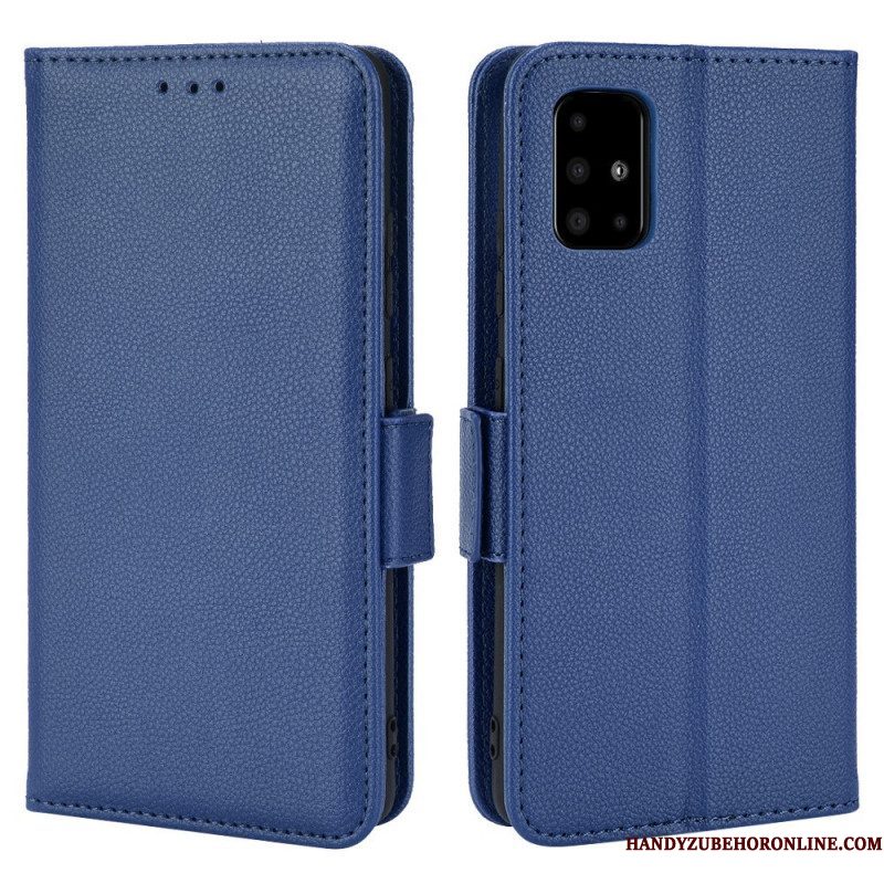 Leren Hoesje voor Samsung Galaxy A51 5G Folio-hoesje Flap Dubbele Nieuwe Kleuren