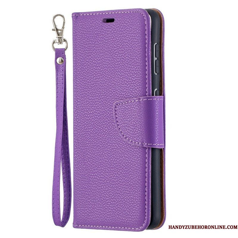 Leren Hoesje voor Samsung Galaxy S21 5G Folio-hoesje Lychee Rabat Schuin