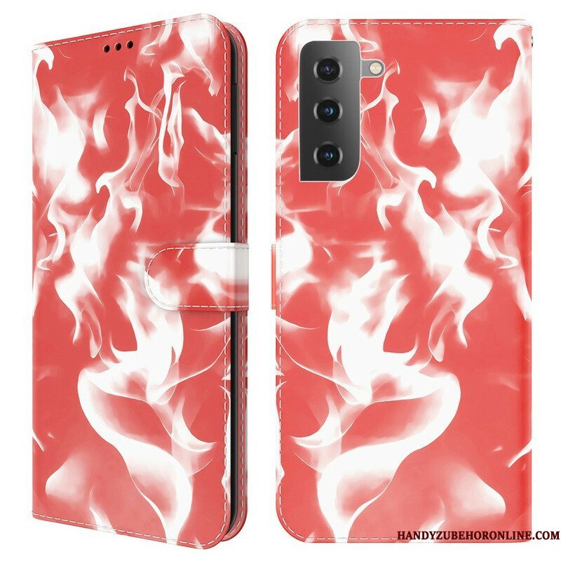 Leren Hoesje voor Samsung Galaxy S21 FE Abstract Patroon