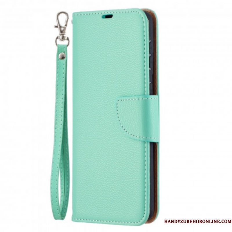 Leren Hoesje voor Samsung Galaxy S21 Plus 5G Folio-hoesje Lychee Rabat Schuin