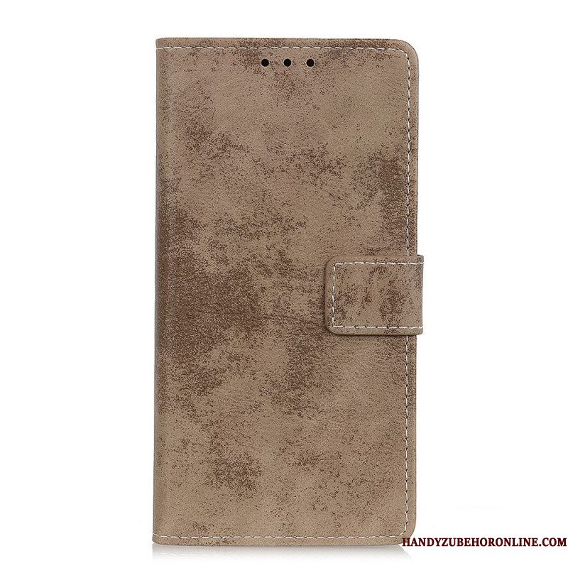 Leren Hoesje voor Samsung Galaxy S22 Ultra 5G Vintage Leereffect