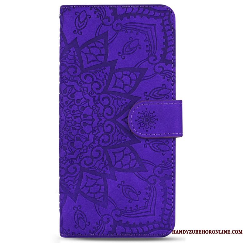 Leren Hoesje voor Samsung Galaxy S23 5G Met Ketting Stijlvolle Strappy Mandala