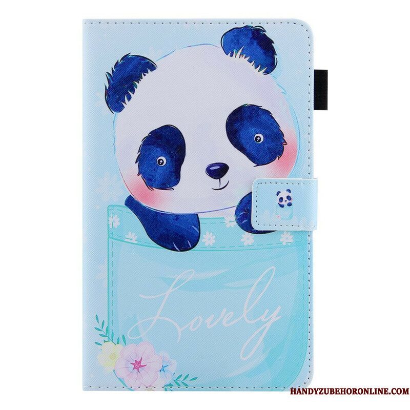 Leren Hoesje voor Samsung Galaxy Tab A7 Lite Schattige Panda