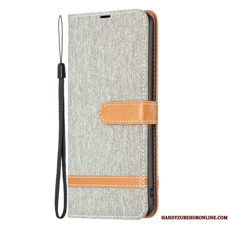 Leren Hoesje voor Xiaomi 12T / 12T Pro Met Ketting Band Van Stof En Leereffect