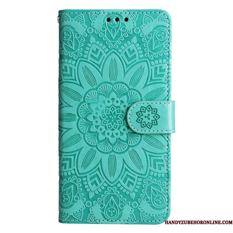 Leren Hoesje voor Xiaomi 13 Pro Mandala Zon Met Lanyard