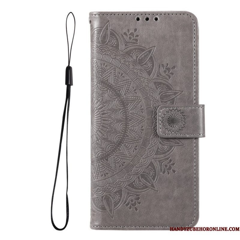 Leren Hoesje voor Xiaomi Redmi Note 11 Pro Plus 5G Zon Mandala