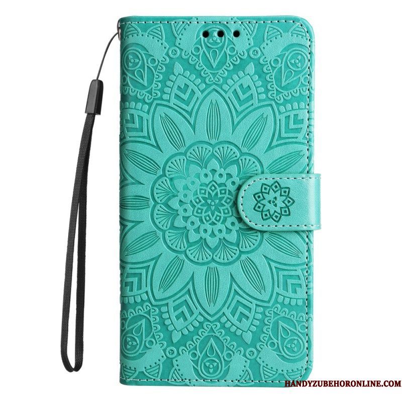 Leren Hoesje voor Xiaomi Redmi Note 12 Pro Plus Met Ketting Mandala-decoratie Met Riem