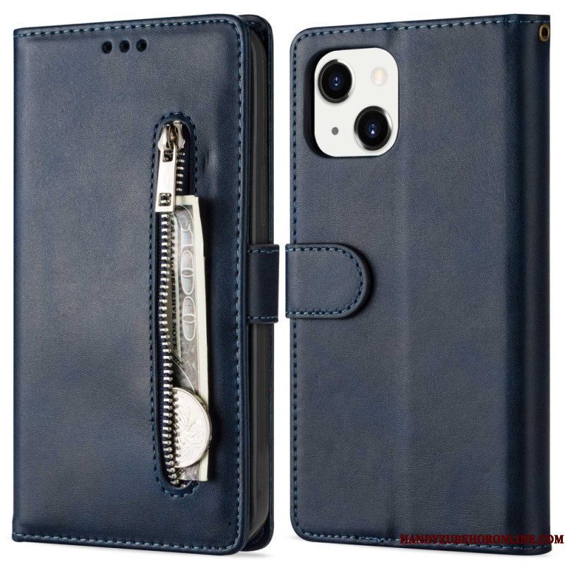 Leren Hoesje voor iPhone 14 Plus Portemonnee Met Lanyard