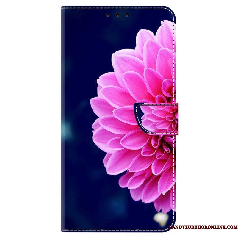 Leren Hoesje voor iPhone 15 Pro Een Bloem