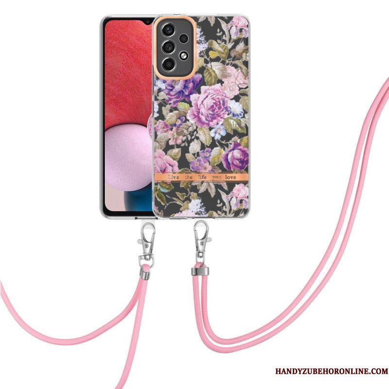 Telefoonhoesje voor Samsung Galaxy A13 Met Koord Mandala Zon Met Lanyard