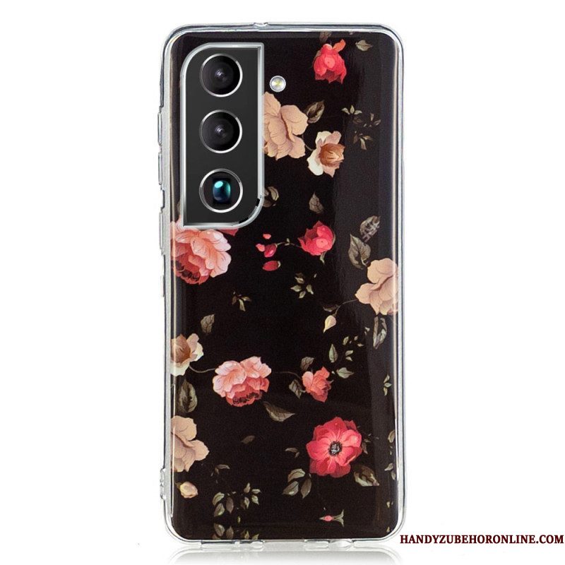 Telefoonhoesje voor Samsung Galaxy S22 5G Fluorescerende Vrijheidsbloemen