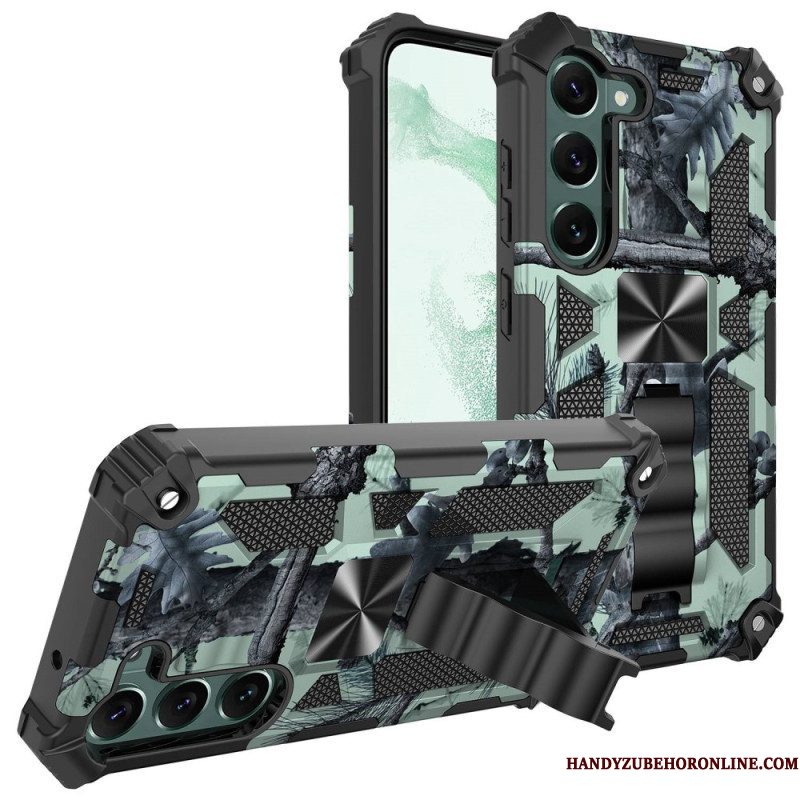 Telefoonhoesje voor Samsung Galaxy S23 Plus 5G Camouflage Verwijderbare Ondersteuning