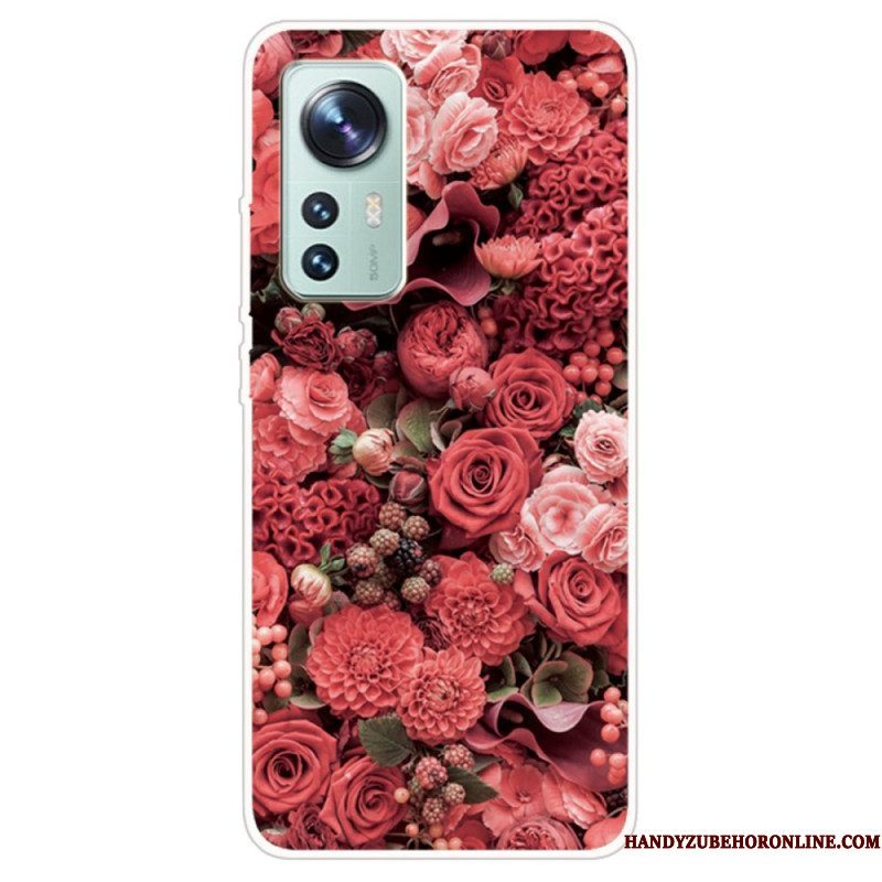 Telefoonhoesje voor Xiaomi 12 / 12X Siliconen Bloemen