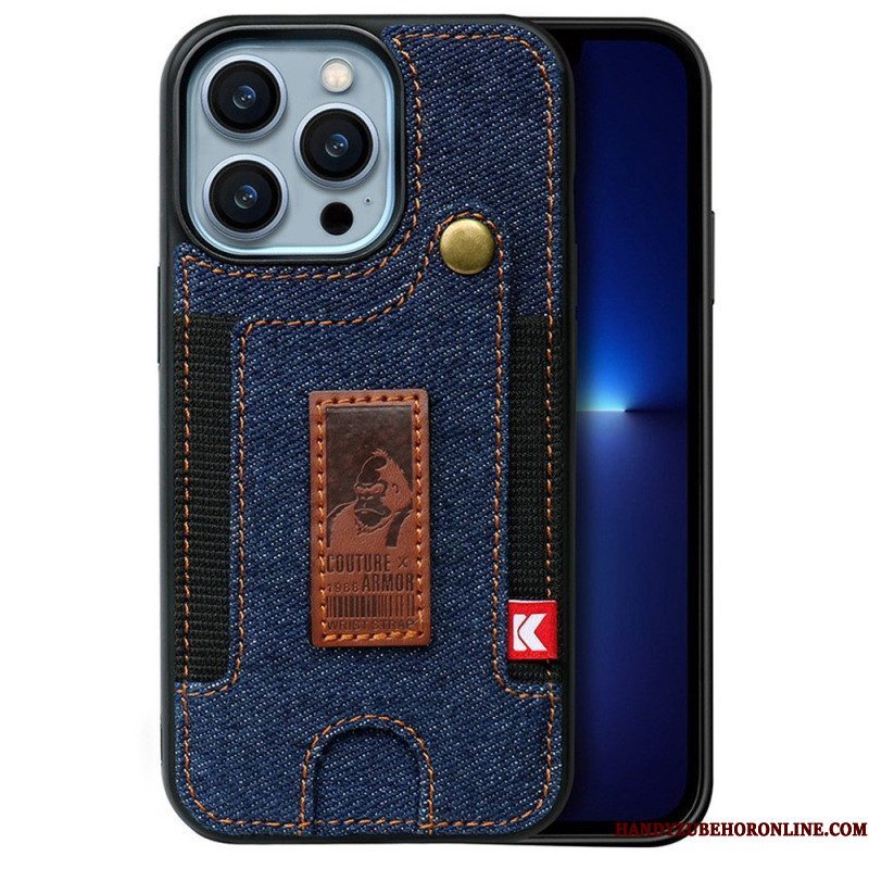 Telefoonhoesje voor iPhone 14 Pro Kaarthouder En Jeansriem