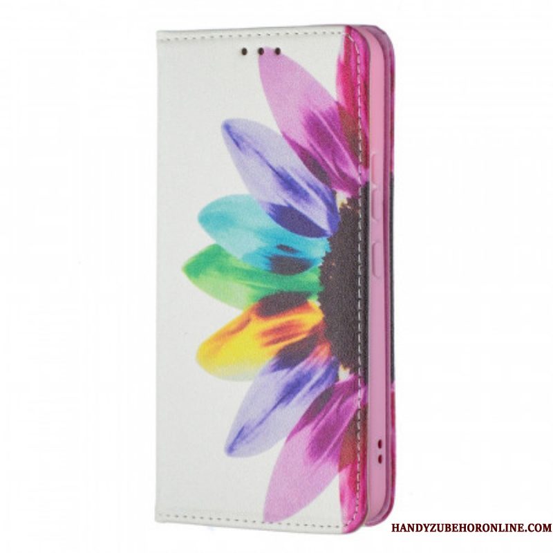 Bescherming Hoesje voor Samsung Galaxy S22 5G Folio-hoesje Waterverf Bloem