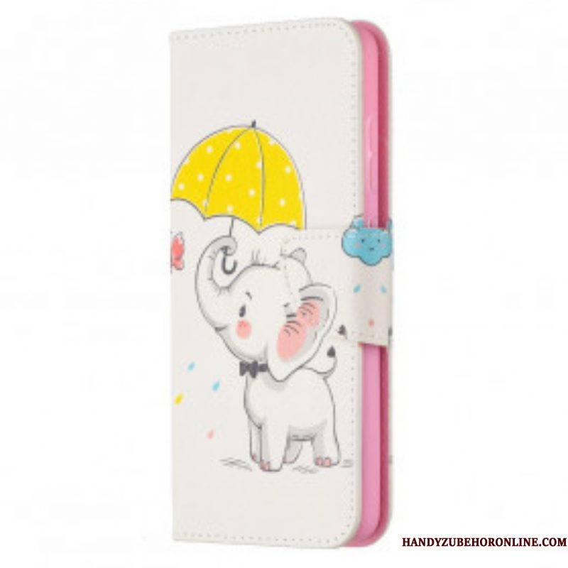 Folio-hoesje voor Samsung Galaxy A52 4G / A52 5G / A52s 5G Baby Olifant