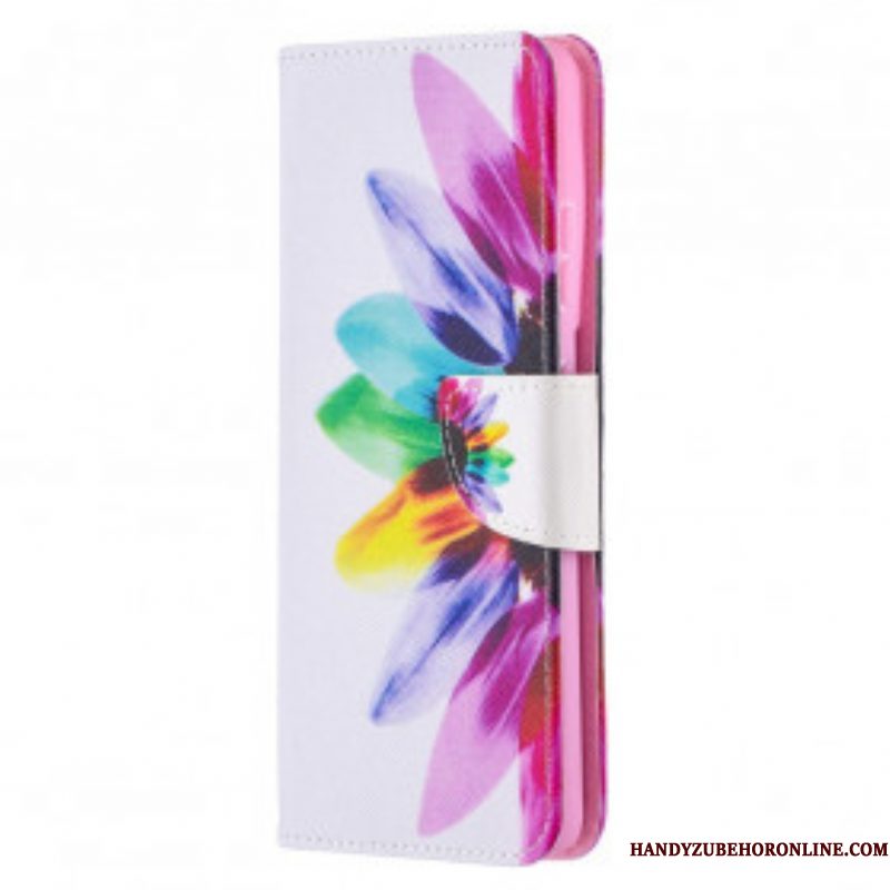 Folio-hoesje voor Samsung Galaxy S21 Ultra 5G Waterverf Bloem