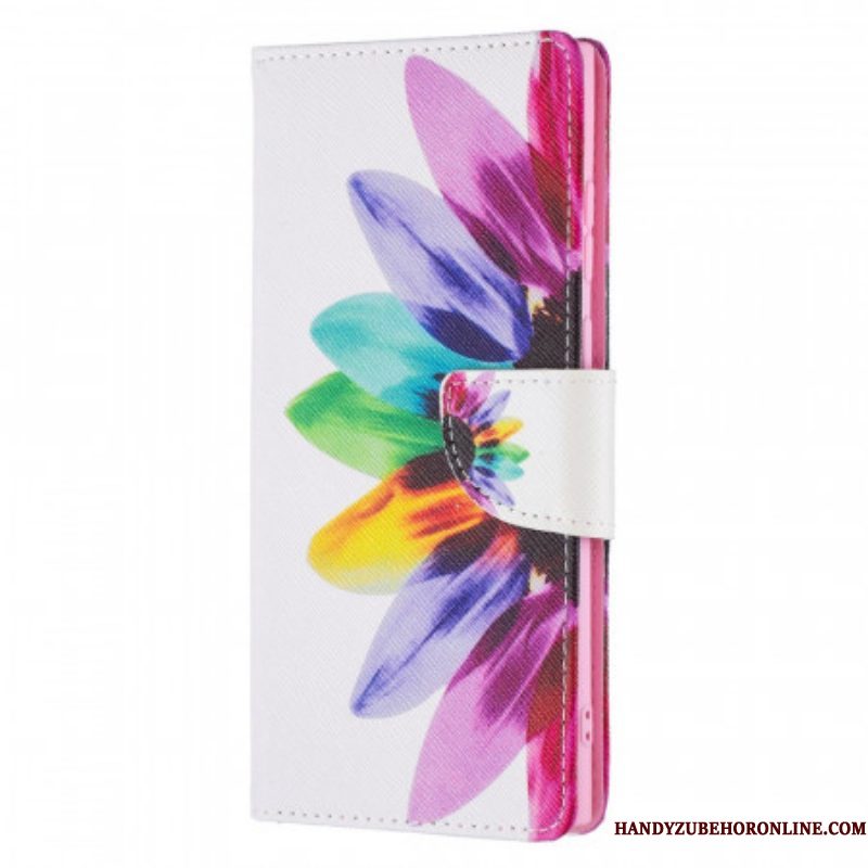 Folio-hoesje voor Samsung Galaxy S21 Ultra 5G Waterverf Bloem