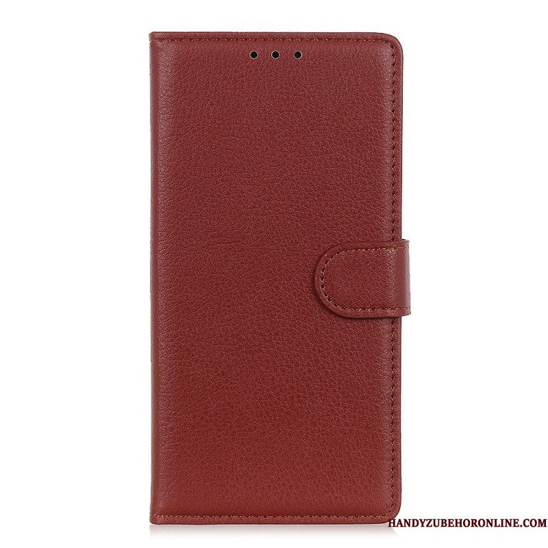 Folio-hoesje voor Samsung Galaxy S22 5G Traditioneel Litchi-leer