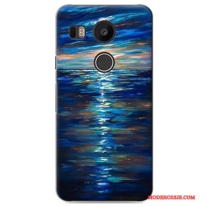 abortus Kreet Tapijt Hoesje Lg Nexus 5x Geschilderd Hardtelefoon, Hoes Lg Nexus 5x Spotprent  Mooie Blauw Rea