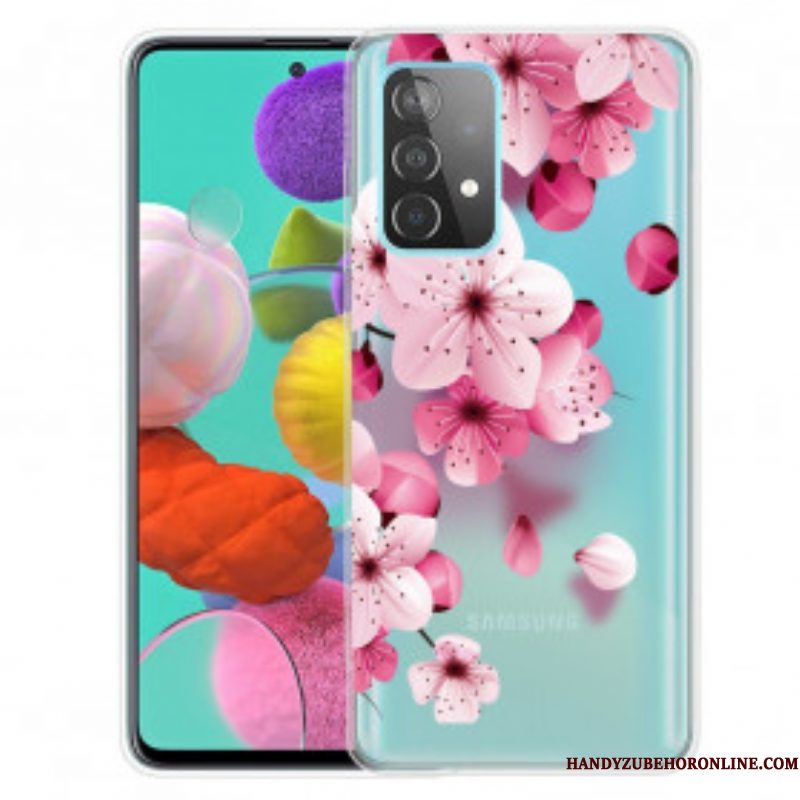 Hoesje voor Samsung Galaxy A52 4G / A52 5G / A52s 5G Kleine Roze Bloemen