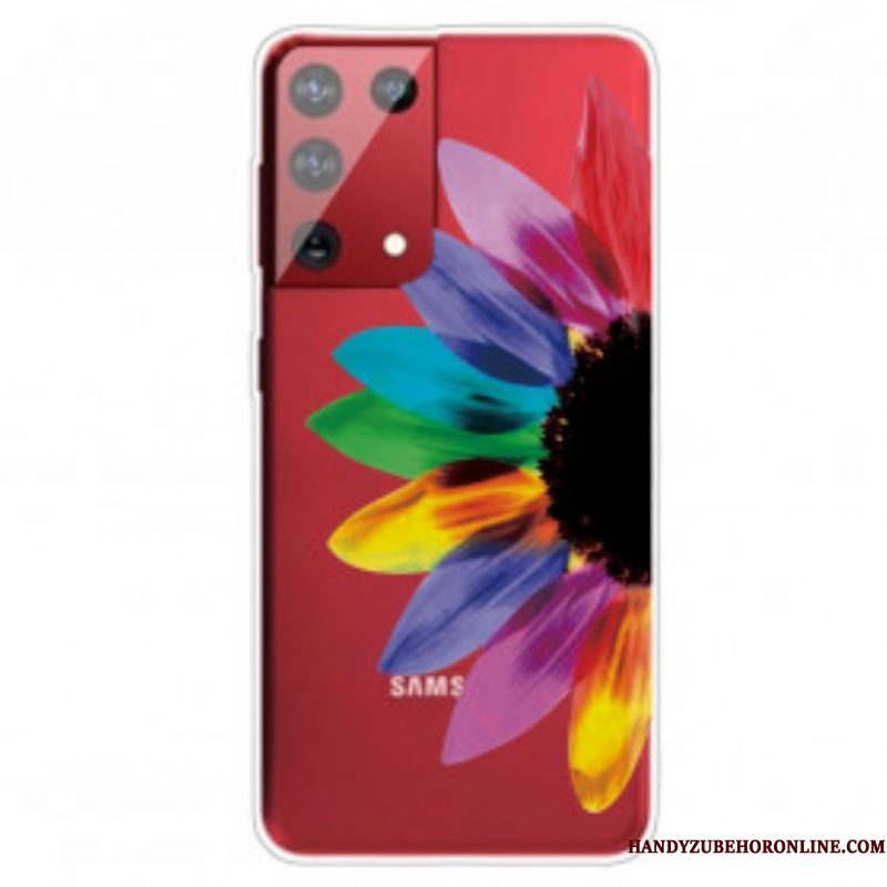 Hoesje voor Samsung Galaxy S21 Ultra 5G Kleurrijke Bloem