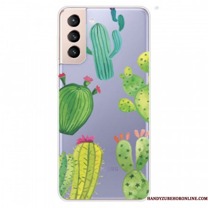 Hoesje voor Samsung Galaxy S22 5G Aquarel Cactussen