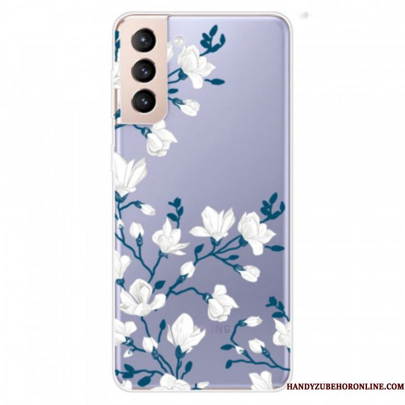 Hoesje voor Samsung Galaxy S22 5G Naadloze Witte Bloemen