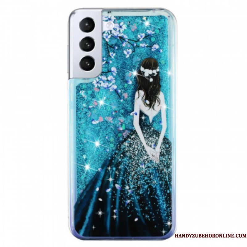 Hoesje voor Samsung Galaxy S22 5G Vrouw Pailletten