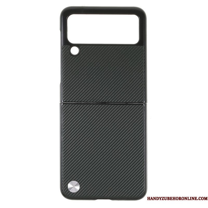 Hoesje voor Samsung Galaxy Z Flip 3 5G Folio-hoesje X-level Koolstofvezel