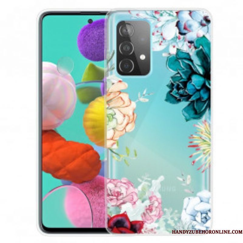 Telefoonhoesje voor Samsung Galaxy A52 4G / A52 5G / A52s 5G Aquarel Bloemen