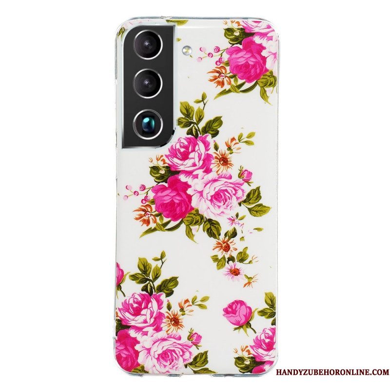 Telefoonhoesje voor Samsung Galaxy S22 5G Fluorescerende Vrijheidsbloemen